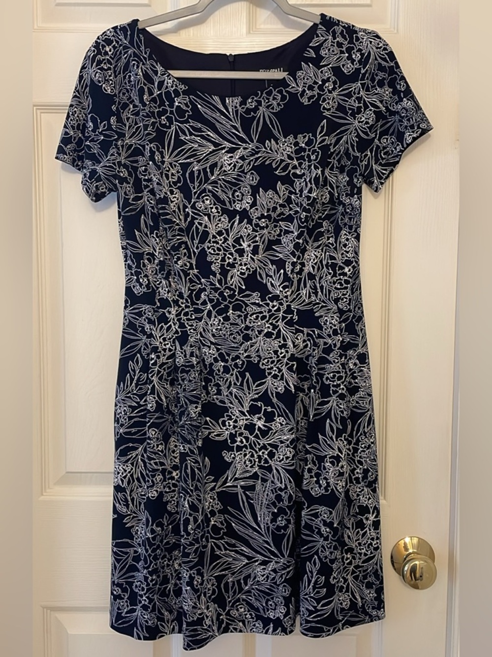 Navy Floral Midi Dress